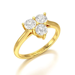 3 Stone Triangle Cut 1.03 CT Lab Diamond Engagement Ring - Jama Jewels 