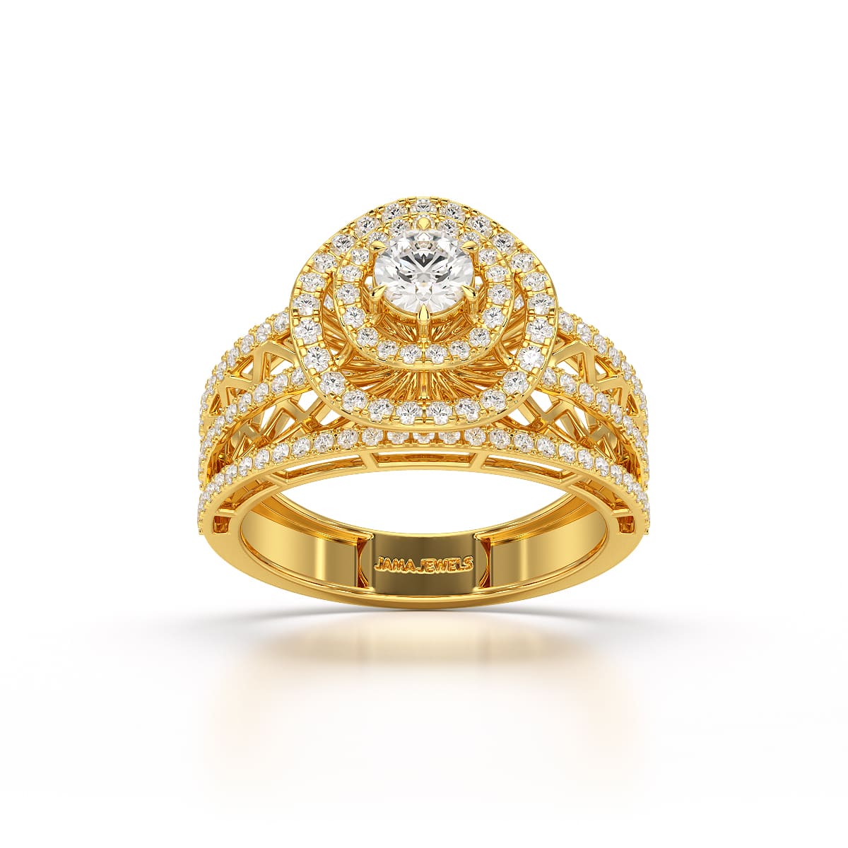 1.06 CT Halo Cluster Lab Diamond Ring