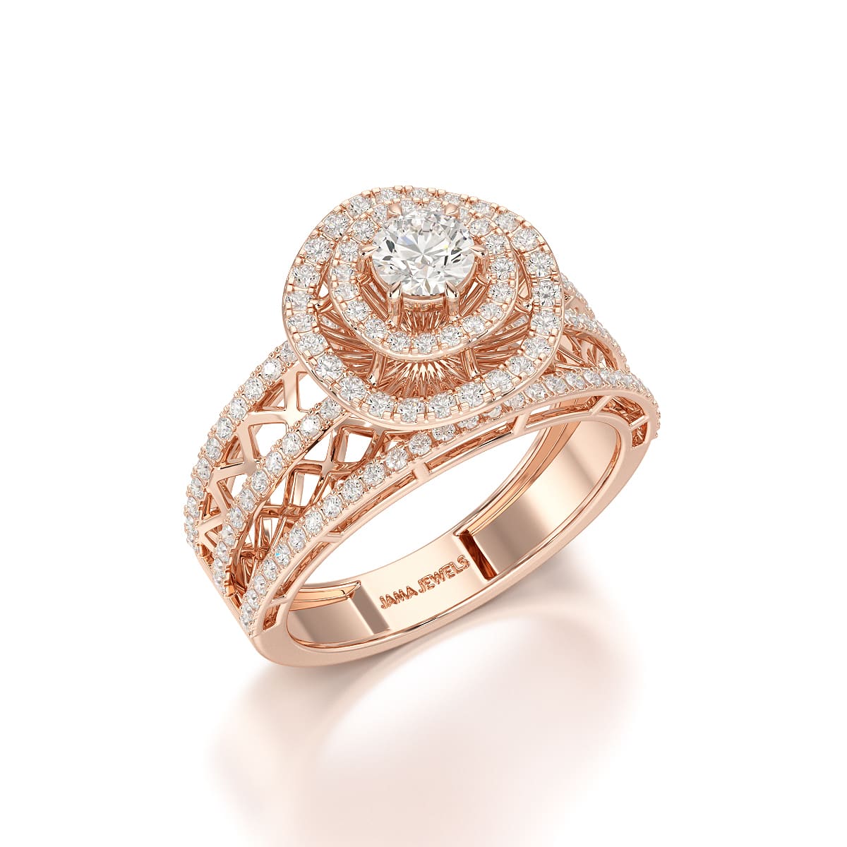 1.06 CT Halo Cluster Lab Diamond Ring