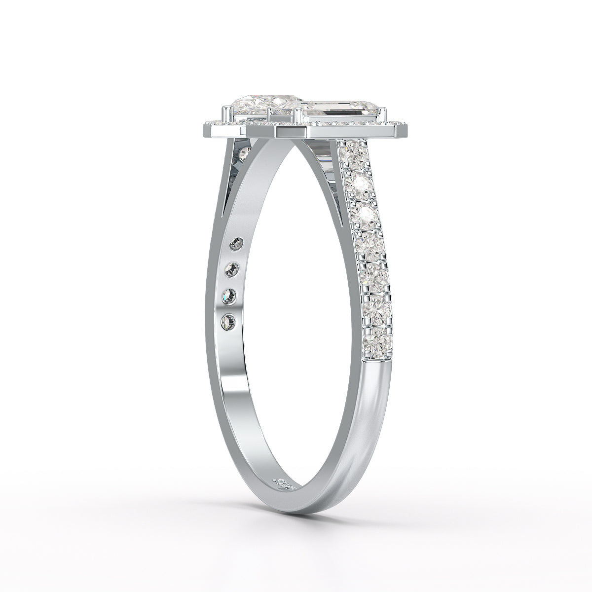 1.08 CT Pear and Emerald Lab Diamond Ring