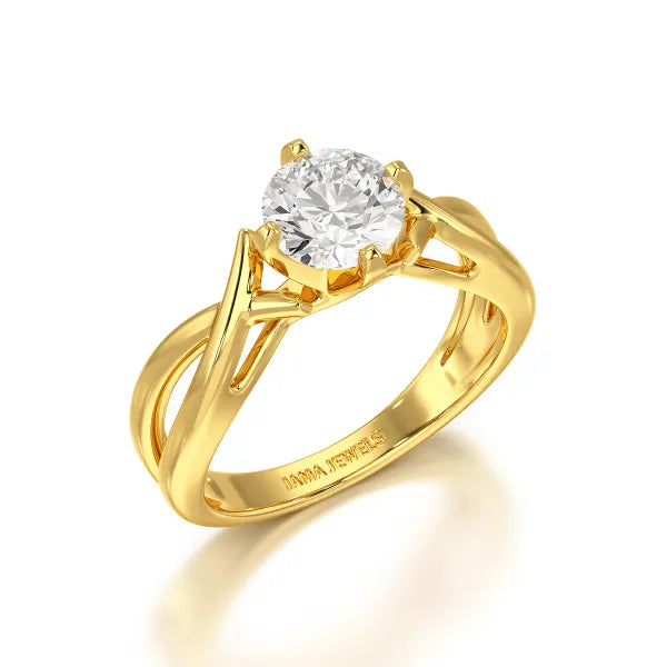 1 CT Solitaire Lab Diamond Engagement Ring - Jama Jewels 