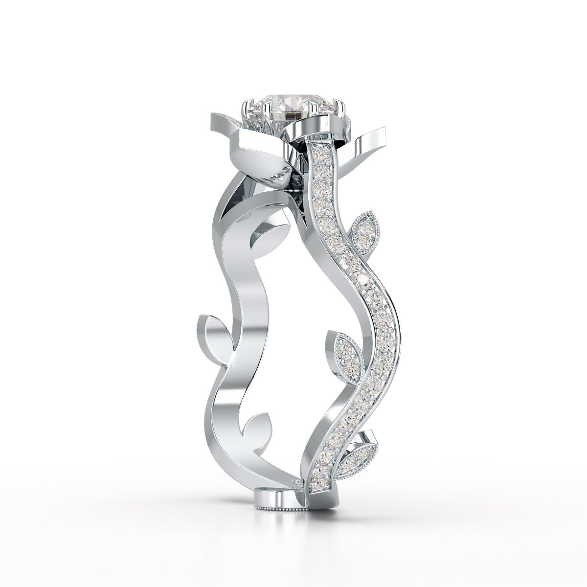 1.16 CT Flower Cut Round Lab Diamond Ring