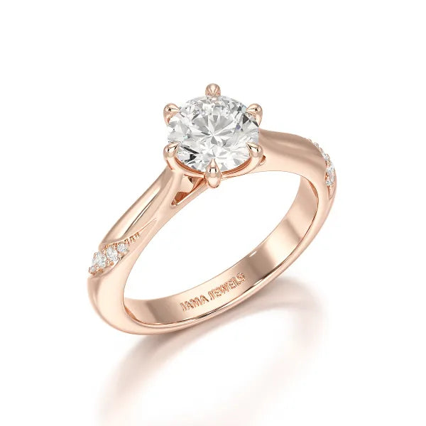 1.16 CT Round Lab Diamond Solitaire Ring - Jama Jewels 