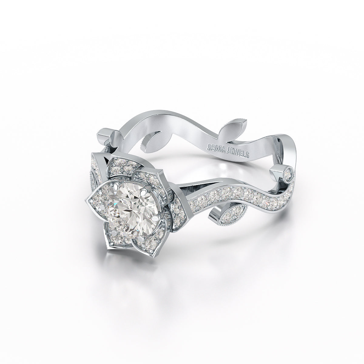 1.16 CT Flower Cut Round Lab Diamond Ring