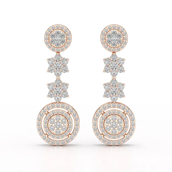 1.18 CT Round Cut Dangle Drop Lab Diamond Earring