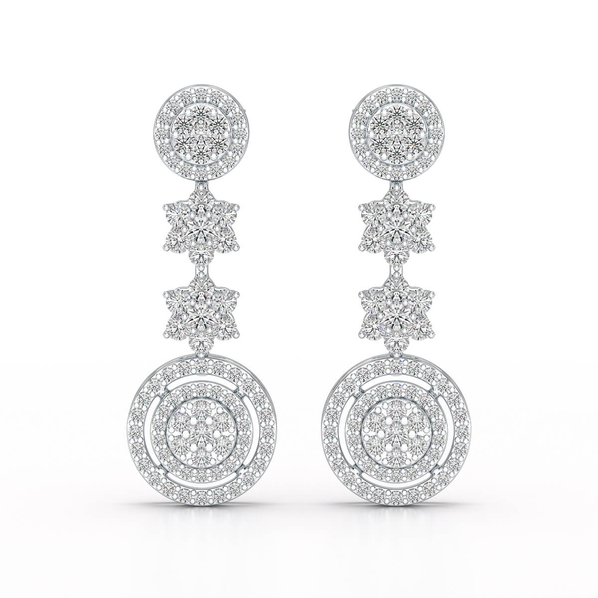 1.18 CT Round Cut Dangle Drop Lab Diamond Earring