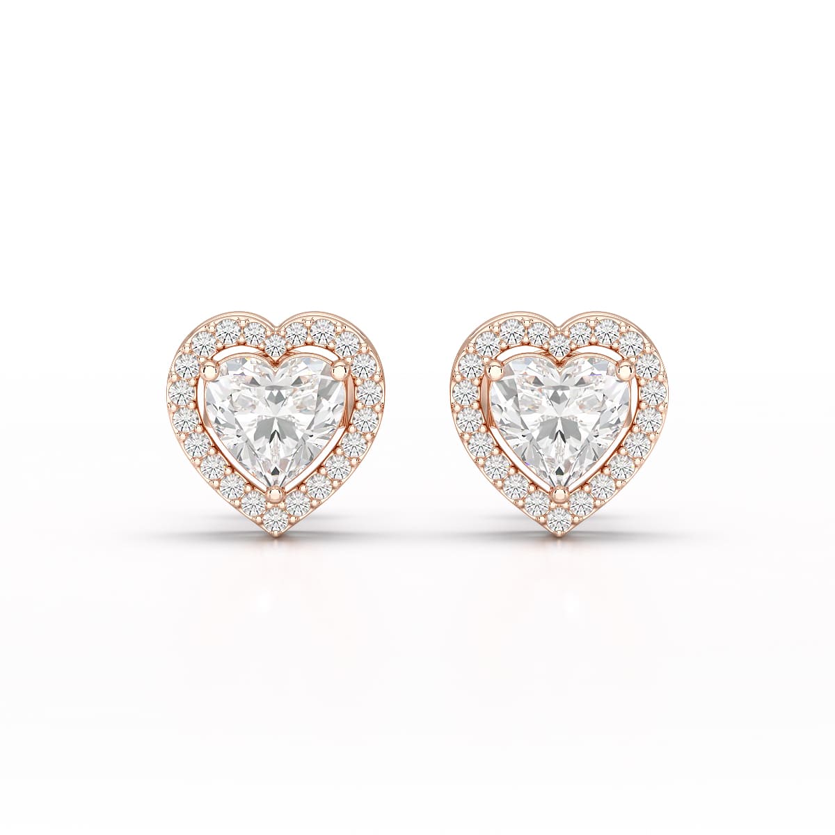 1.21 CT Lab Diamond Heart Shape Stud Earrings