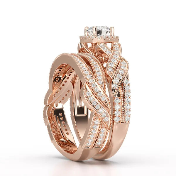 1.27 CT Twisted Lab Grown Diamond Engagement Ring