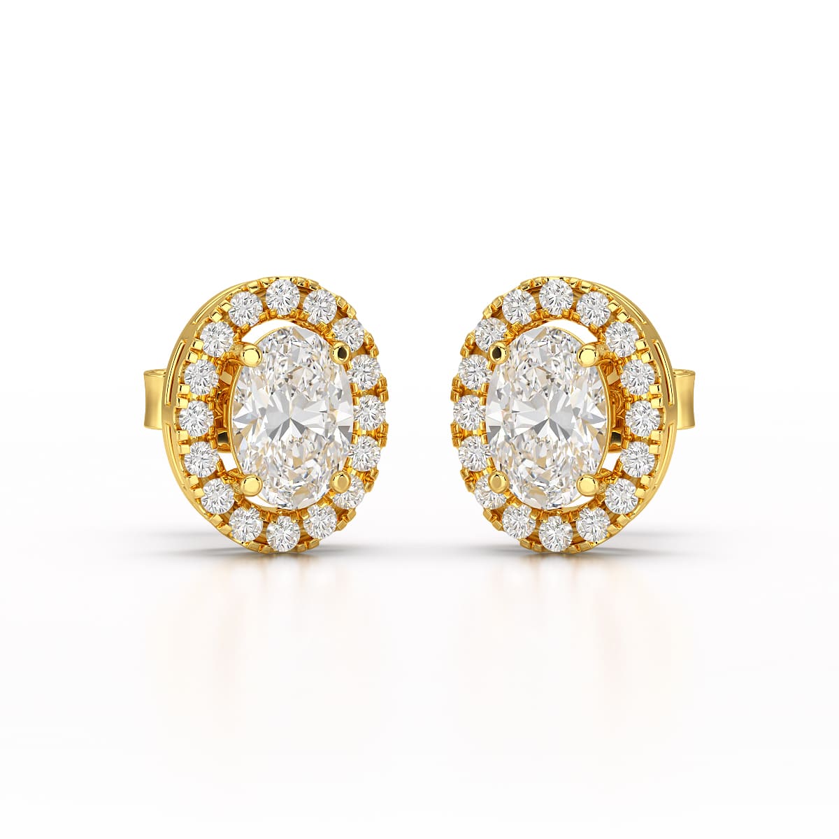 1.32 CT Lab Diamond Oval Cut Stud Earrings
