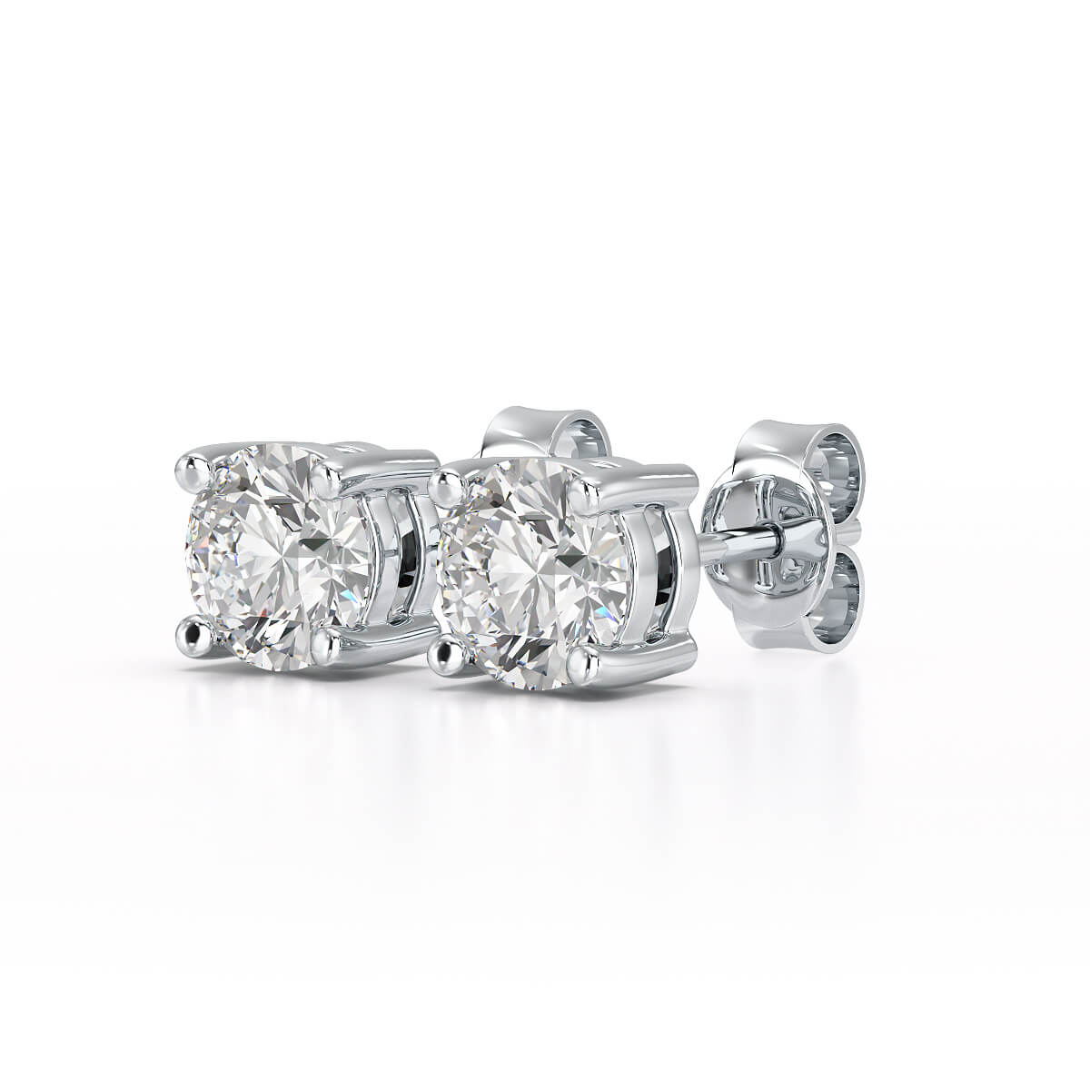 1.38 CT Single Diamond Stud Earrings - Jama Jewels 