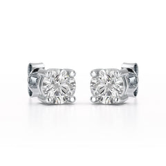 1.38 CT Single Diamond Stud Earrings - Jama Jewels 
