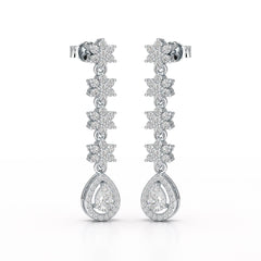 1.48 CT Pear Cut Drop Lab Diamond Earring