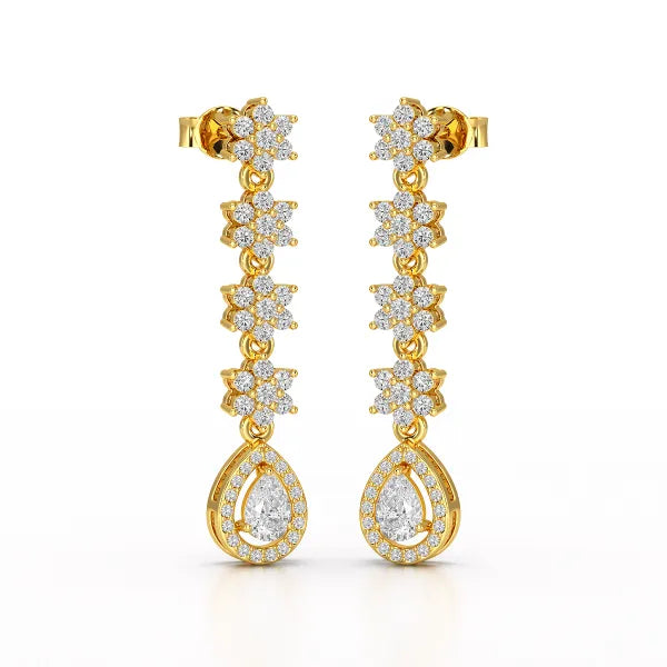 1.48 CT Pear Cut Drop Lab Diamond Earring