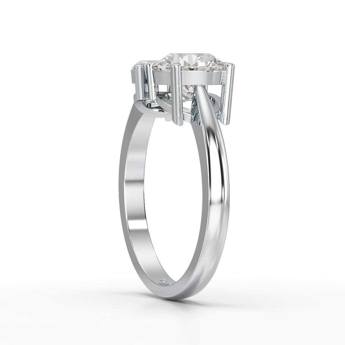 1.4 CT Marquise and Round Cut Lab Diamond Ring