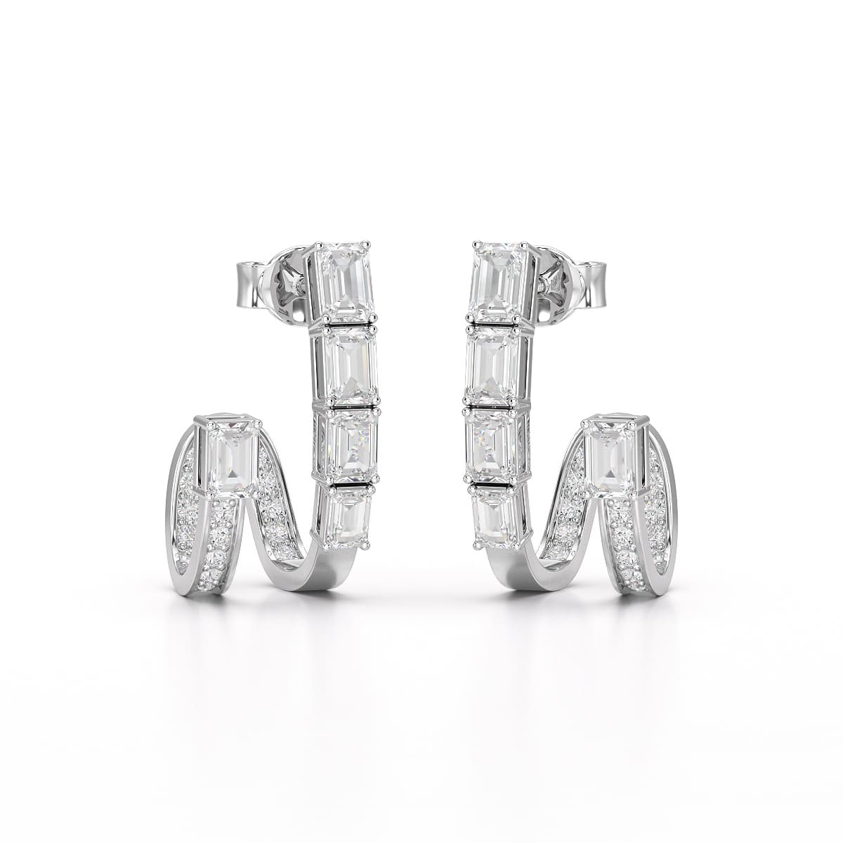 1.53 CT Lab Diamond Emerald Cut Earrings