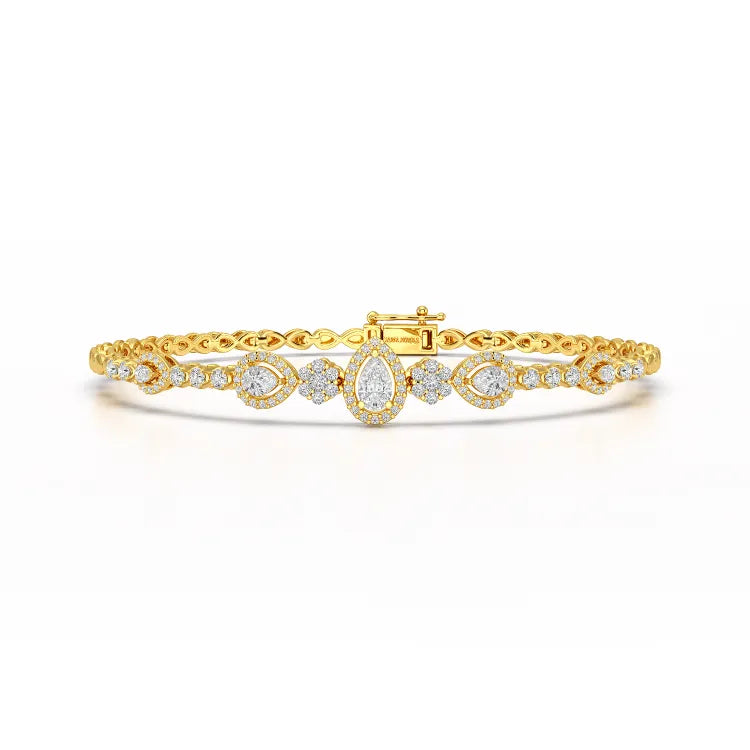 1.53 CT Pear Cut Lab Grown Diamond Bracelet