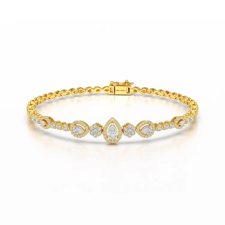 1.53 CT Pear Cut Lab Grown Diamond Bracelet