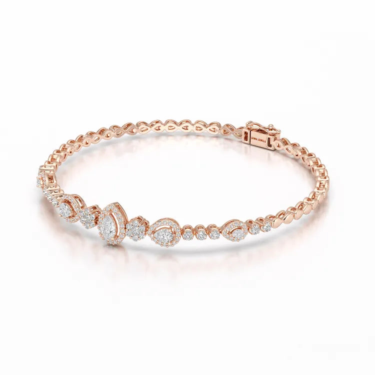 1.53 CT Pear Cut Lab Grown Diamond Bracelet