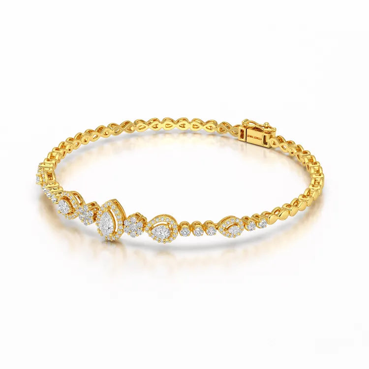 1.53 CT Pear Cut Lab Grown Diamond Bracelet