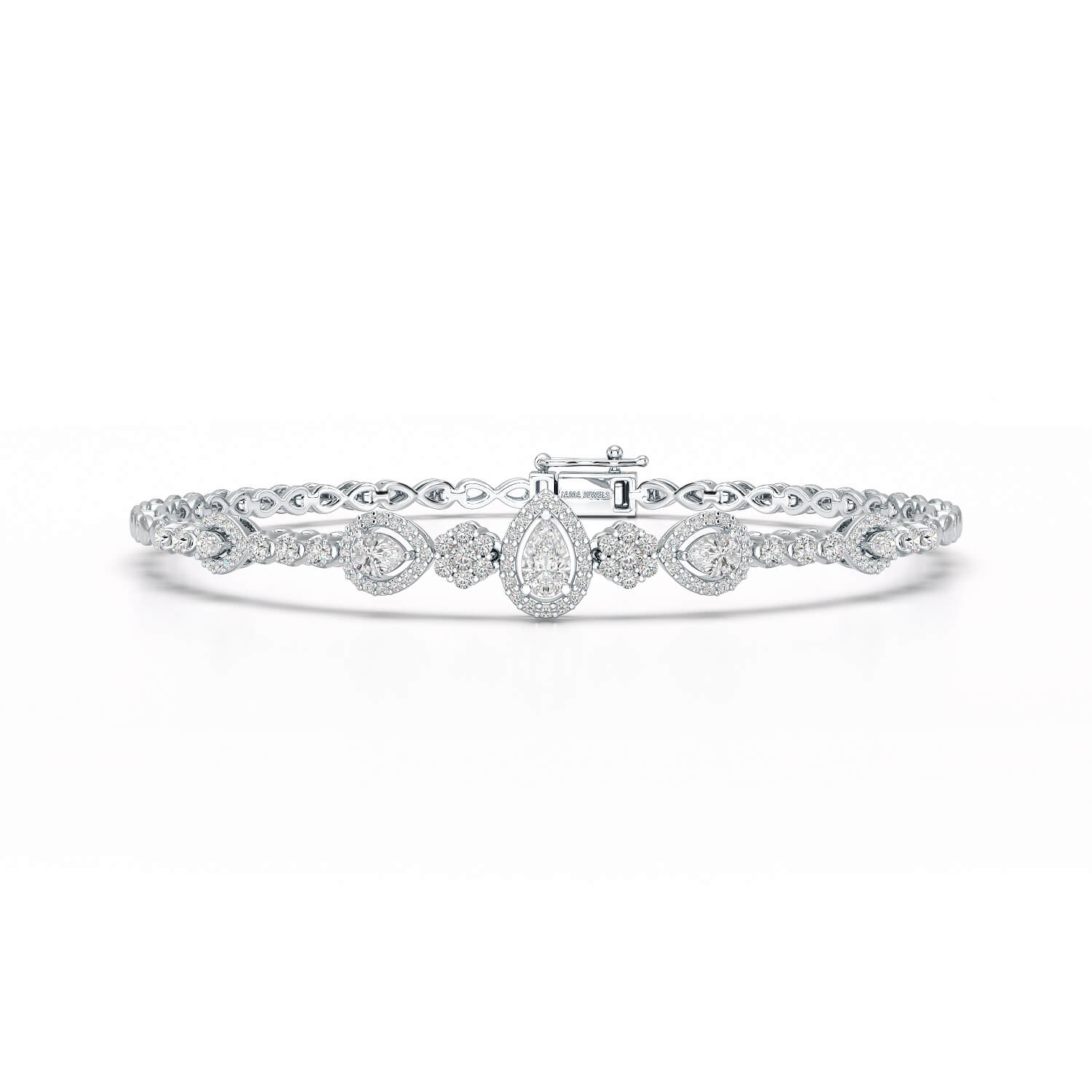 1.53 CT Pear Cut Lab Grown Diamond Bracelet