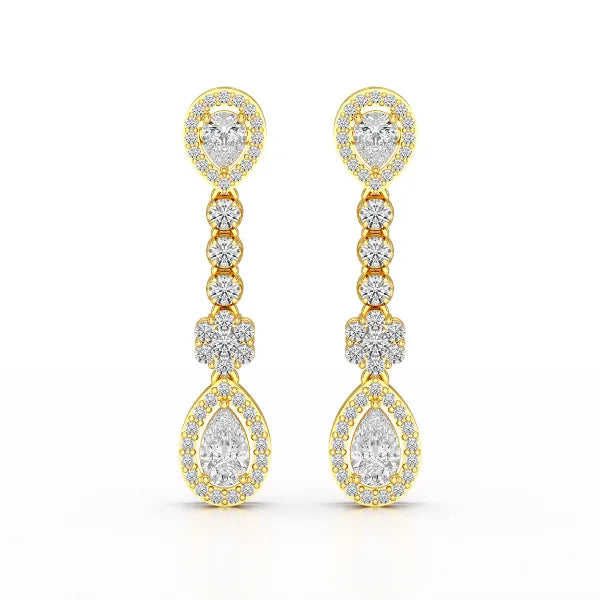 1.57 CT Pear Cut Lab Diamond Earring