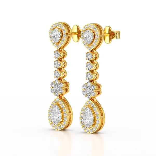 1.57 CT Pear Cut Lab Diamond Earring