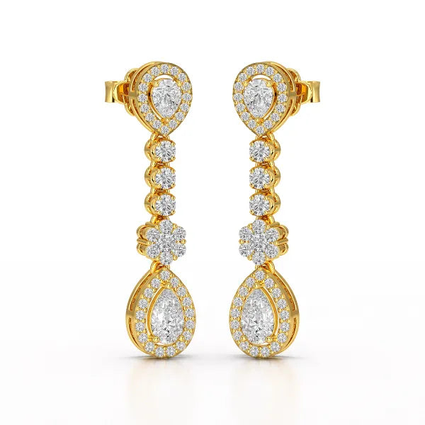 1.57 CT Pear Cut Lab Diamond Earring
