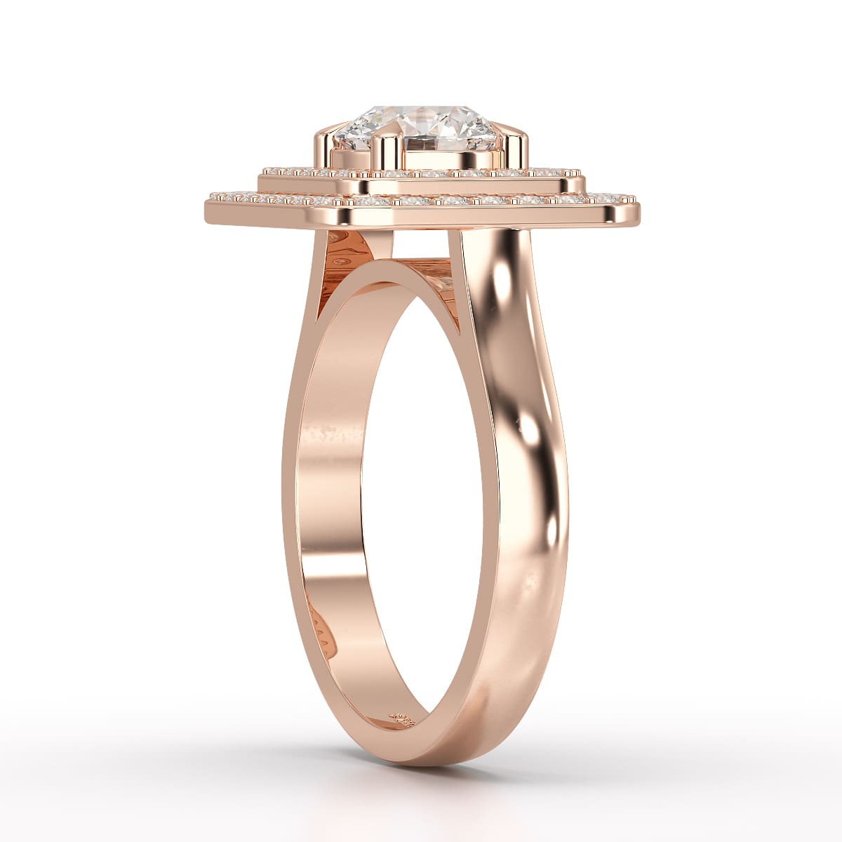 1.63 CT Lab Diamond Round Cut Halo Ring