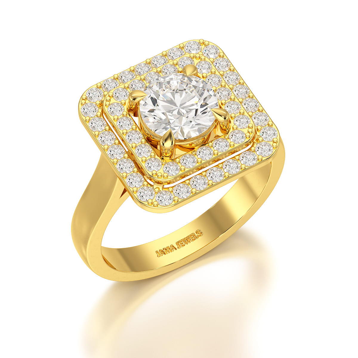 1.63 CT Lab Diamond Round Cut Halo Ring