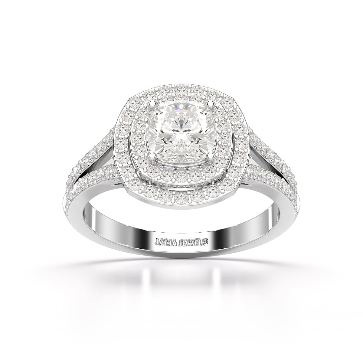 1.6 CT Halo Lab Diamond Cushion Cut Ring