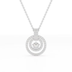 1.6 CT Lab Diamond Round Cut Chain Pendant