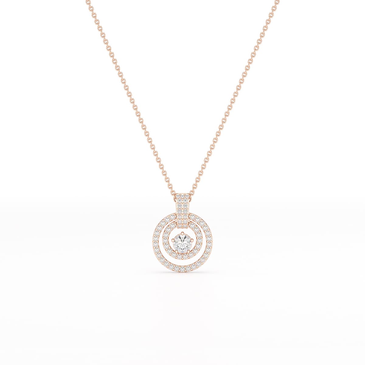 1.6 CT Lab Diamond Round Cut Chain Pendant