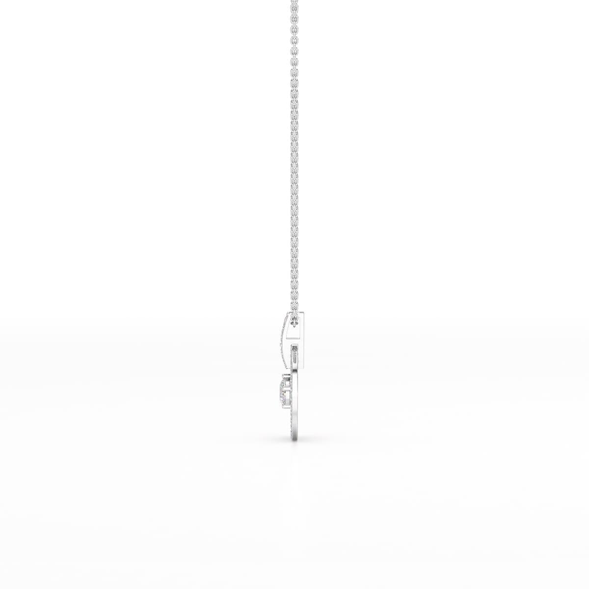 1.6 CT Lab Diamond Round Cut Chain Pendant
