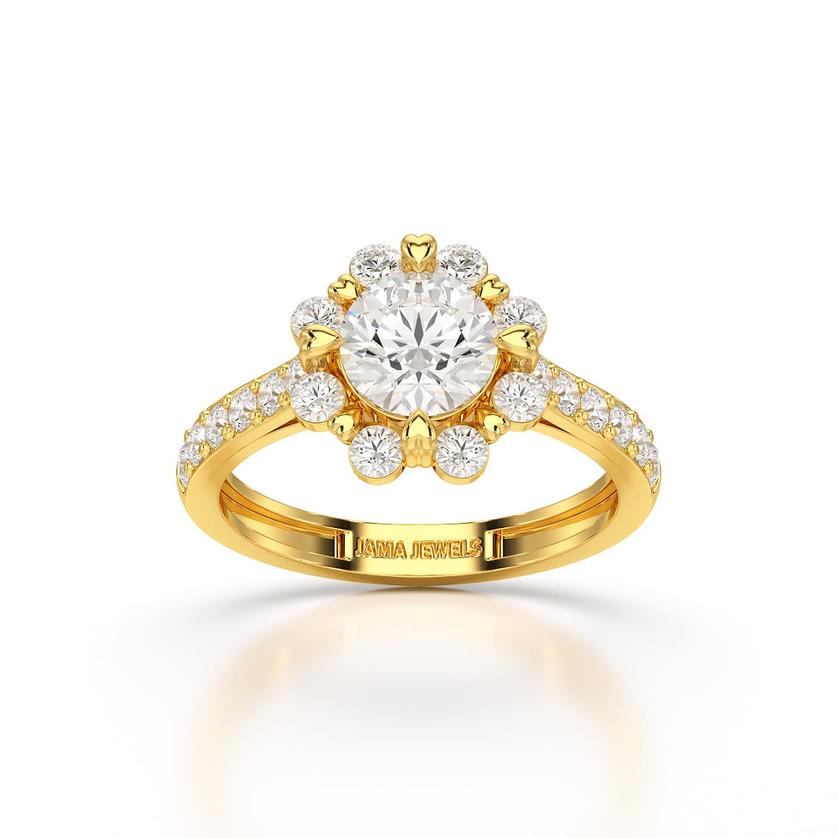 Halo Round Cut 1.72 CT Lab Diamond Ring