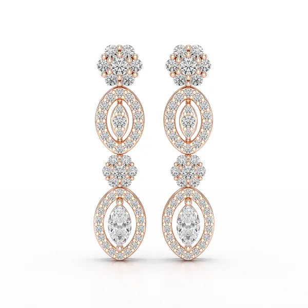 1.74 CT Marquise Cut Lab Diamond Drop Earring
