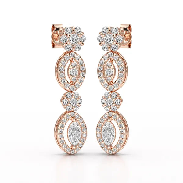 1.74 CT Marquise Cut Lab Diamond Drop Earring