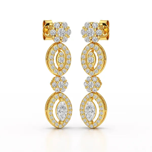 1.74 CT Marquise Cut Lab Diamond Drop Earring