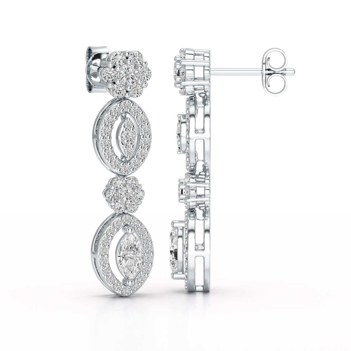 1.74 CT Marquise Cut Lab Diamond Drop Earring