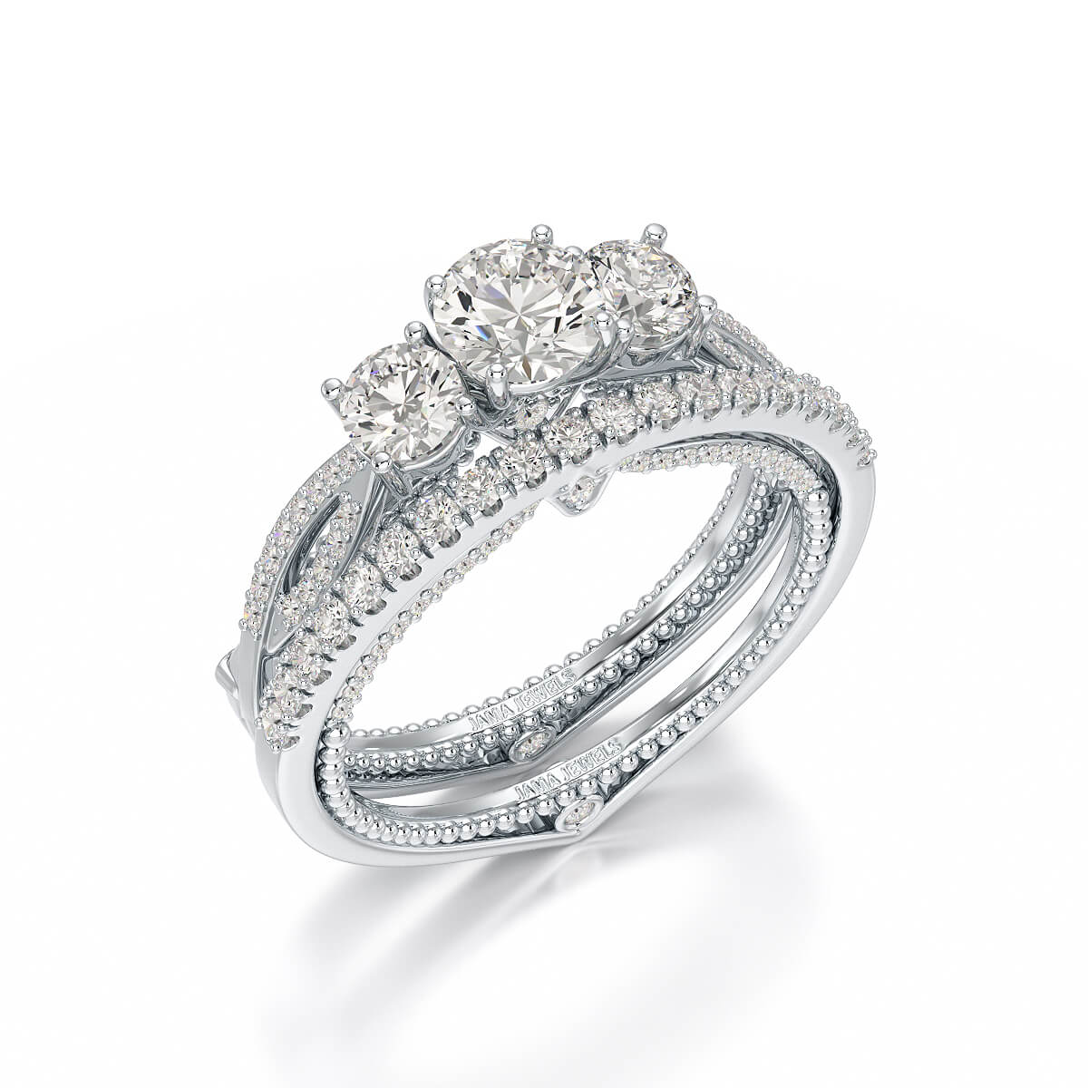 1.78 White Gold Twisted Lab Diamond Ring