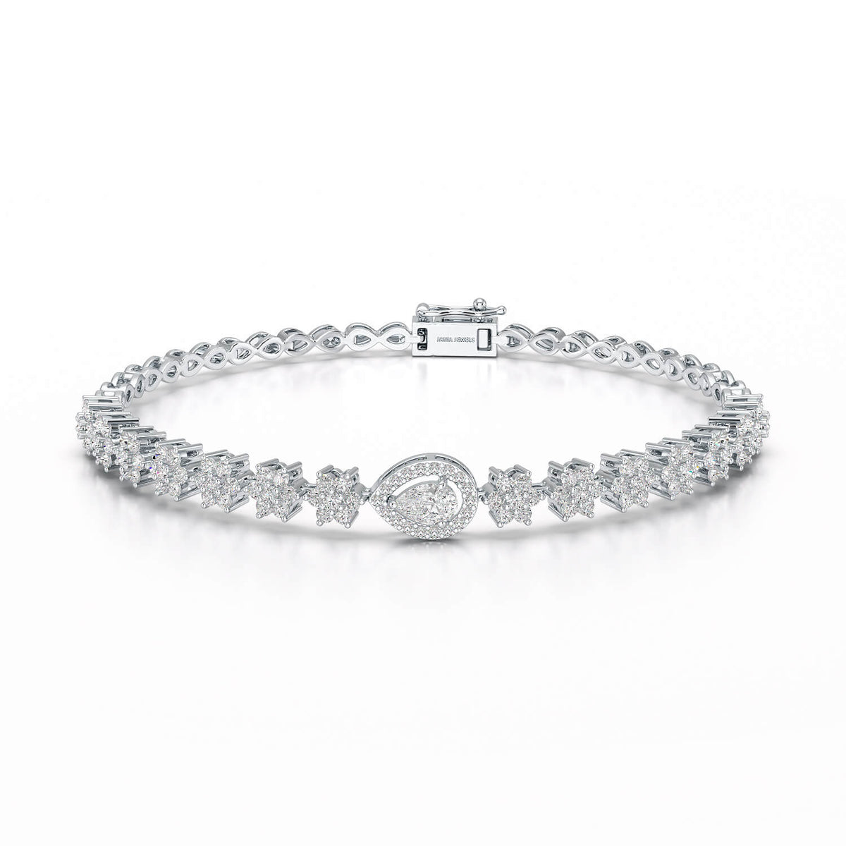 1.78 CT Pear Shape Lab Grown Diamond Bracelet