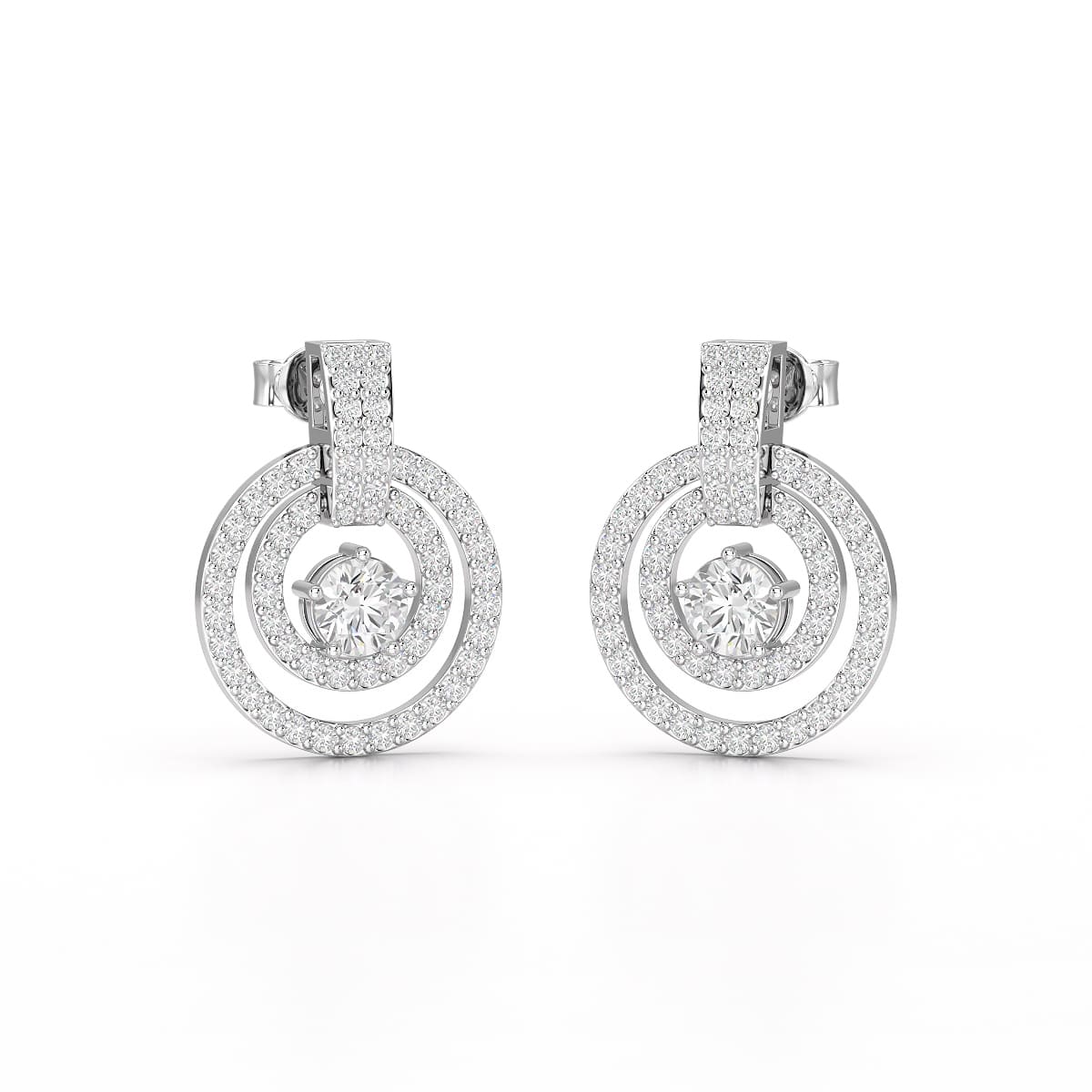 1.86 CT Lab Diamond Circular Stud Earrings
