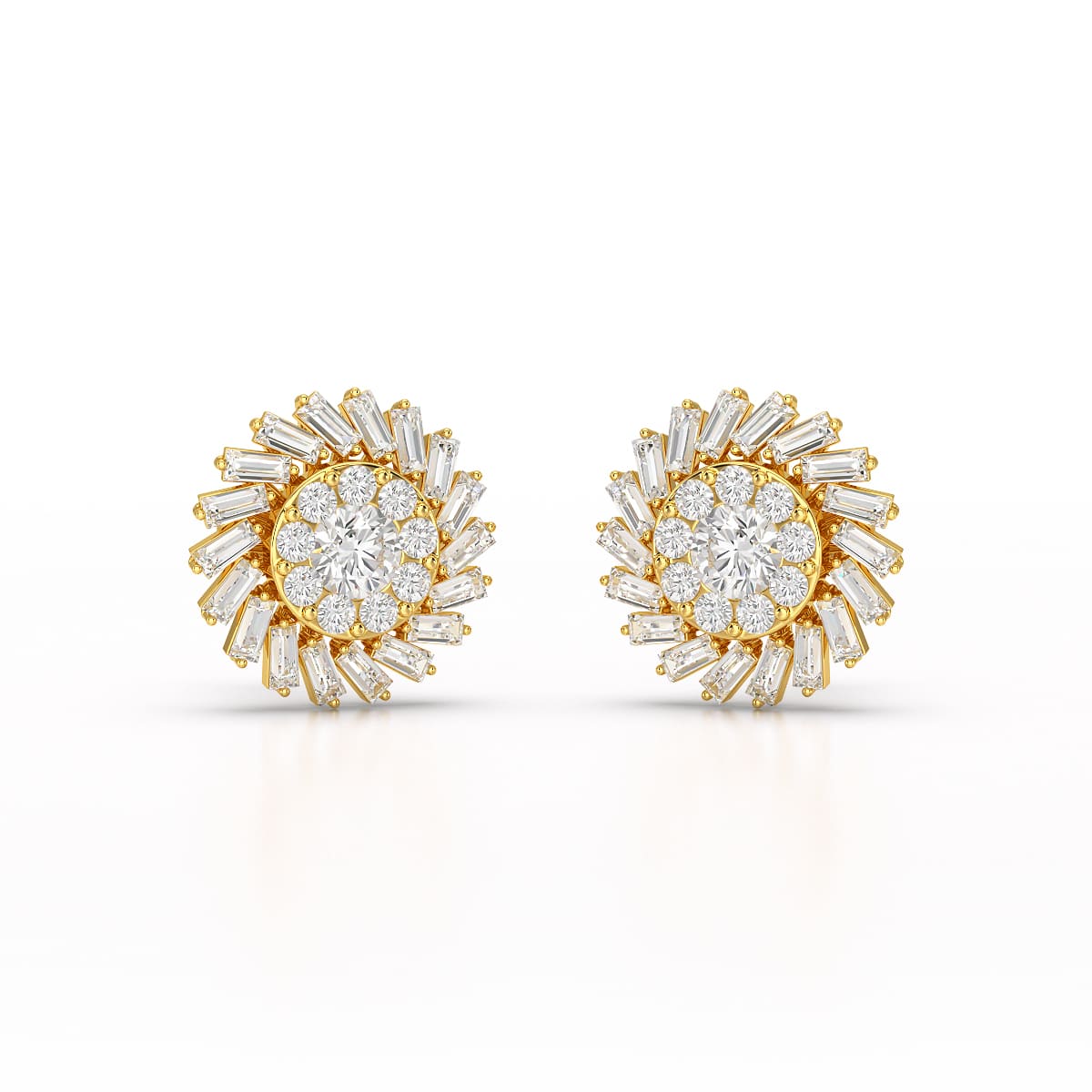 1.9 CT Lab Diamond Taper Stud Earring