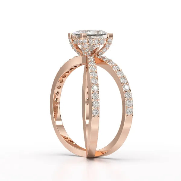 1.9 CT Princess Cut Butterfly Lab Diamond Ring