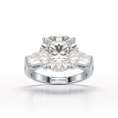 Three Stone Lab Diamond 2.74 CT Wedding Ring - Jama Jewels 