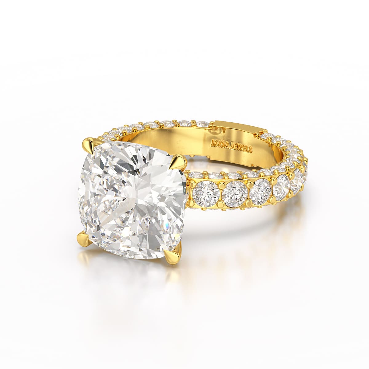 11 CT Lab Diamond Cushion Cut Ring