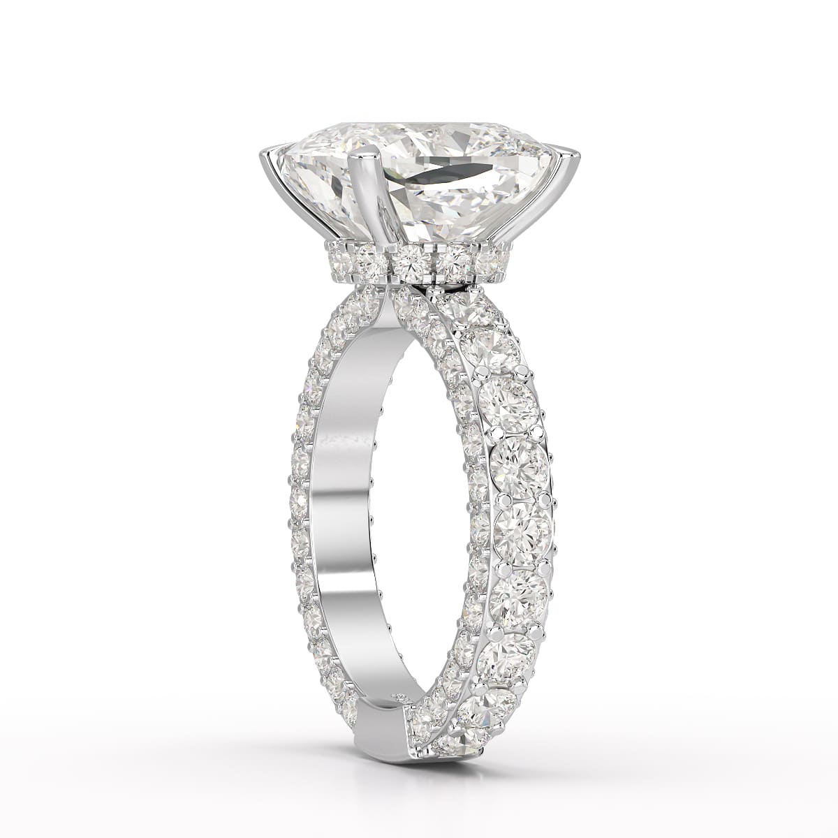 11 CT Lab Diamond Cushion Cut Ring