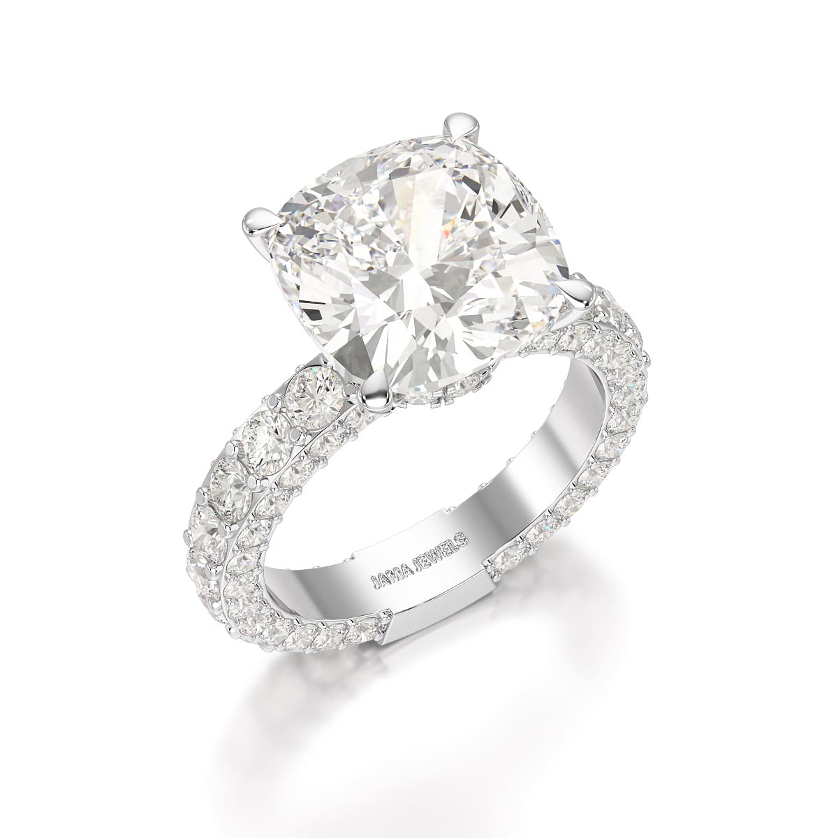 11 CT Lab Diamond Cushion Cut Ring