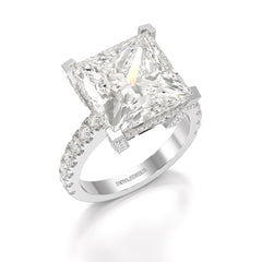 11.42 CT Lab Diamond Princess Cut Hidden Halo Ring