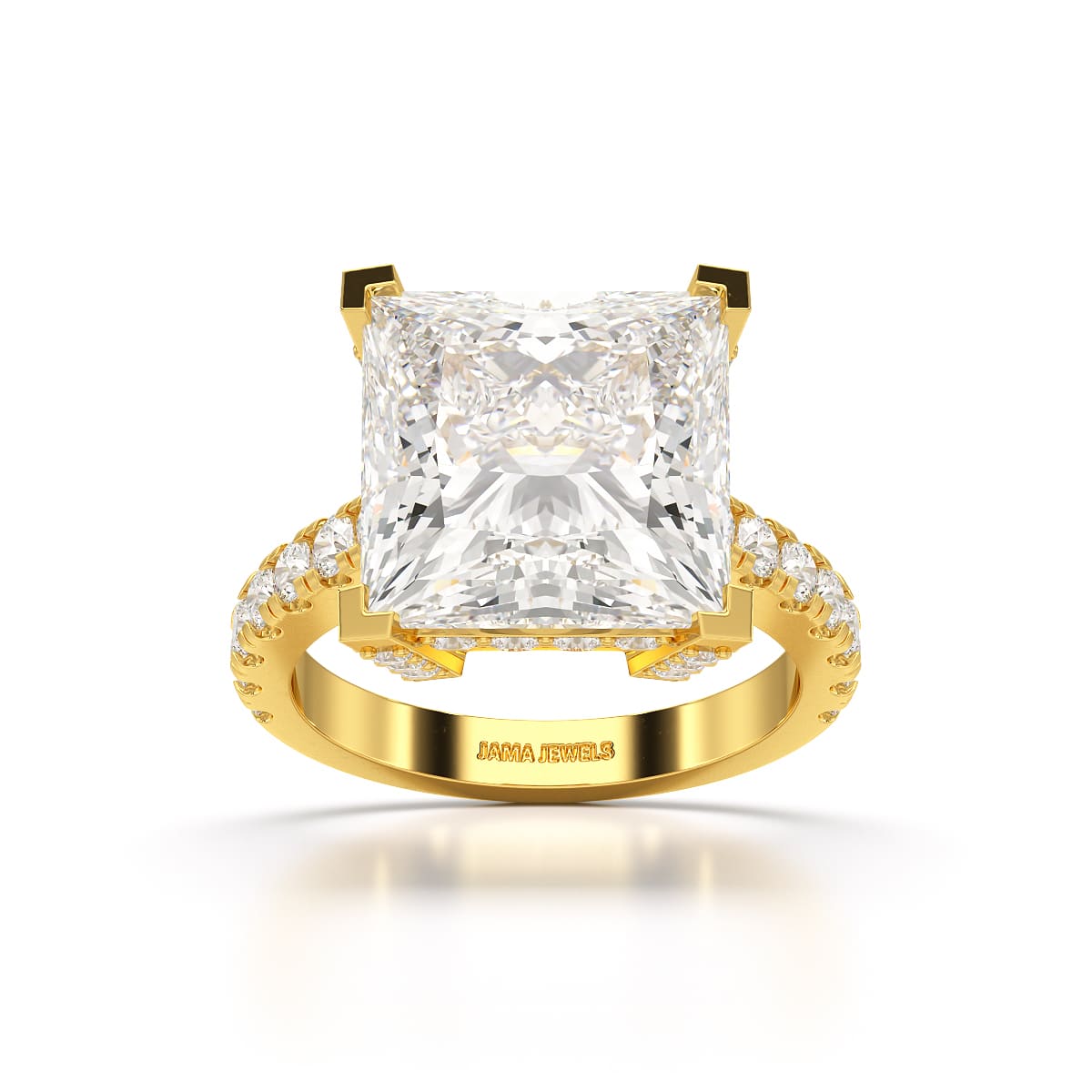 11.42 CT Lab Diamond Princess Cut Hidden Halo Ring