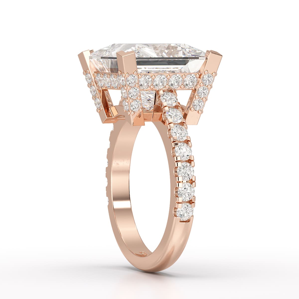 11.42 CT Lab Diamond Princess Cut Hidden Halo Ring